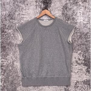 Hiro Clark Sweatshirt Medium Mens The No Sleeve Gray Crewneck